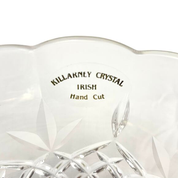 Vintage WATERFORD CRYSTAL "KILLARNEY" Footed Bowl 22 KARAT GOLD Finish 7" - Picture 7 of 8